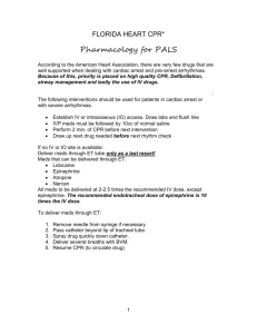 Pharmacology Overview for PALS