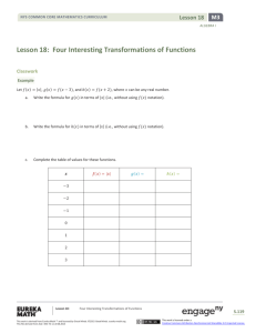 Algebra I Module 3, Topic C, Lesson 18: Student Version