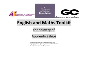 Teach - English and Maths Staff Toolkit for delivery of Apprenticeships