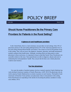 Should Nurse Practitioners Be the Primary Care Providers for