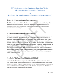 IEP Statements for Students that Qualify for Alternative Pathways for