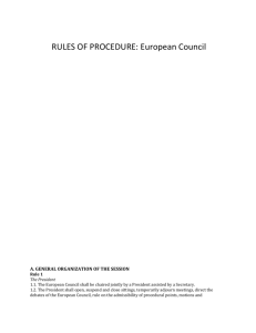 Rules of Procedure: European Council
