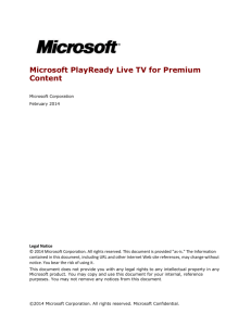 Microsoft PlayReady Live TV for Premium Content