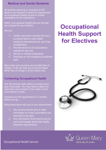 Occupational Health help with electives
