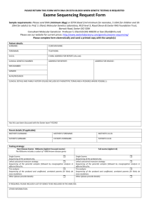 Exome Sequencing Request Form - Exeter Clinical Laboratory