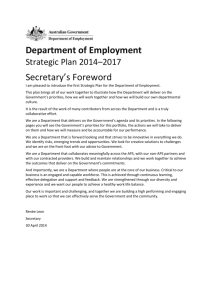 Strategic Plan 2014-2017 - Department of Employment