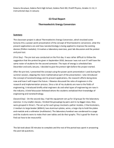 E3 Final Report Thermoelectric Energy Conversion