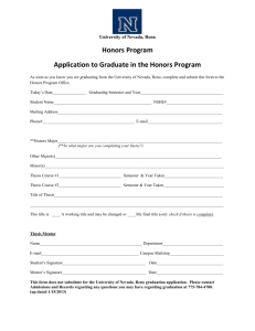Application to Graduate in the Honors Program