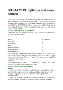 BITSAT 2013: Syllabus and exam pattern
