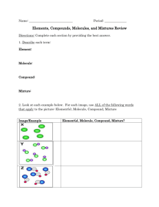 Molecules and Elements Review Sheet