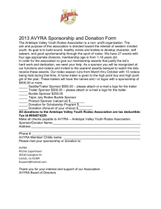 2013 AVYRA Sponsorship and Donation Form The Antelope Valley