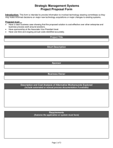 Strategic Management Systems Project Proposal form