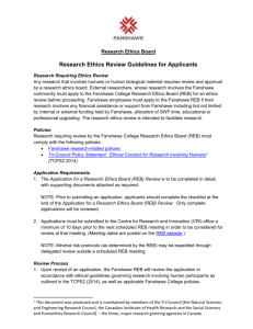 Research Ethics Review Guidelines for Applicants