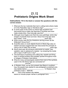 [1.1] Prehistoric Origins Work Sheet