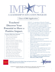 Impact application packet - Leadership Wilkes