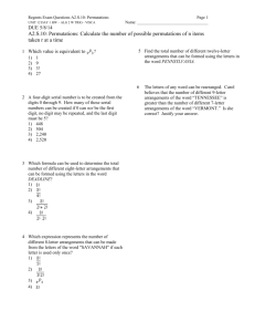 Regents Exam Questions A2.S.10: Permutations Page UNIT 12 DAY