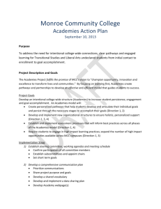 Monroe Community College`s Action Plan from the 2013 Institute on