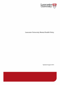 Lancaster University Mental Health Policy