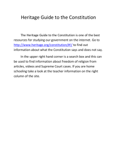 Heritage Guide to the Constitution The Heritage Guide to the
