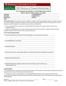 Course Faculty Agreement for a CME Activity