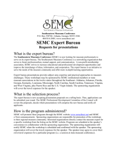 SEMC Expert Bureau Requests for presentations