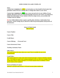SOPH COURSE SYLLABUS TEMPLATE Notes: Content that is
