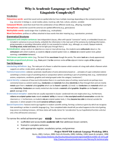Handout- What`s so Challenging about Academic Language