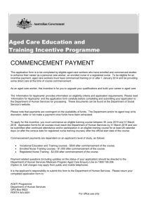 Commencement Application Form - Department of Social Services