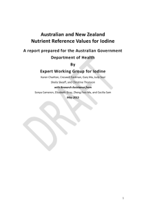 Australia and New Zealand Nutrient Reference Values for Iodine