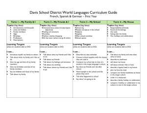 Davis School District World Languages Curriculum Guide French