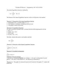 Calculus Ch5 Review – Assignment p. 401 10,16,18,39,65 The