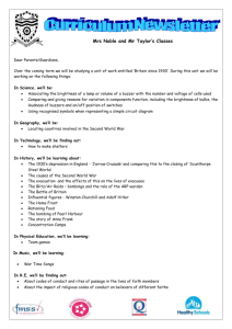 Mrs Noble and Mr Taylor`s curriculum newsletter