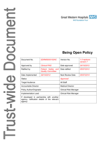 Being Open Policy - Great Western Hospital
