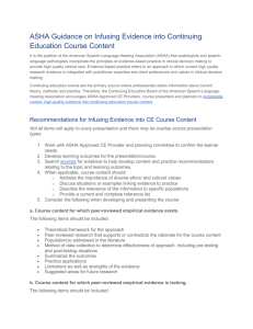 ASHA Guidance on Infusing Evidence into Continuing Education