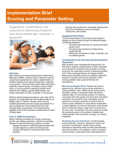 Implementation Brief on Scoring and Parameter Setting