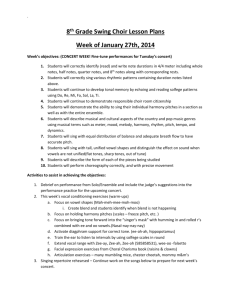 8th Grade Swing Choir Lesson Plans week of 1-27-14