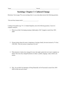 Sociology Chapter 3- Cultural Change