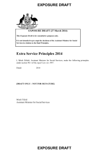 Exposure Draft - Extra Service Principles 2014