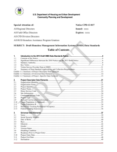 2013 Draft HMIS Data Standards