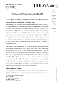 19 th Jihlava IDFF, Press Release Oct 29, 2015
