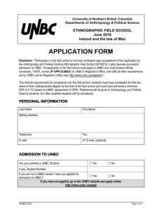 Application Form - University of Northern British Columbia