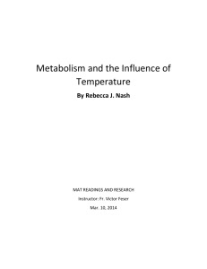 Metabolism and the Influence of Temperature