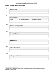 Ethical Review Application Form