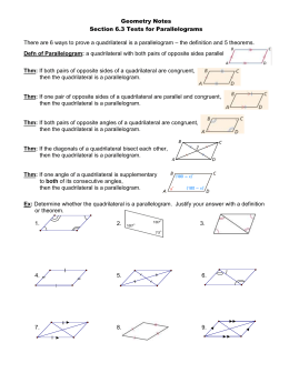 Tests for Parallelograms