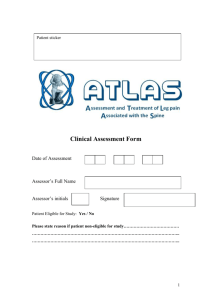 Clinical Assessment Form.