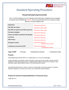 Hexamethylphosphoramide - Arizona State University