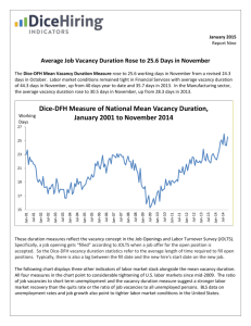 Average Job Vacancy Duration Rose to 25.6 Days in November