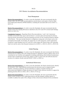 District Accreditation Recommendations 2015