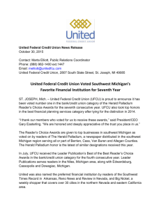 United Federal Credit Union Voted Southwest Michigan`s Favorite