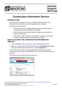 How to access the Construction Information Service